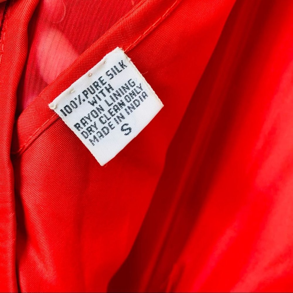 VTG 100% Silk 80s Fringed Beadwork Flapper Dress S - Picture 13 of 15